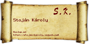 Stoján Károly névjegykártya